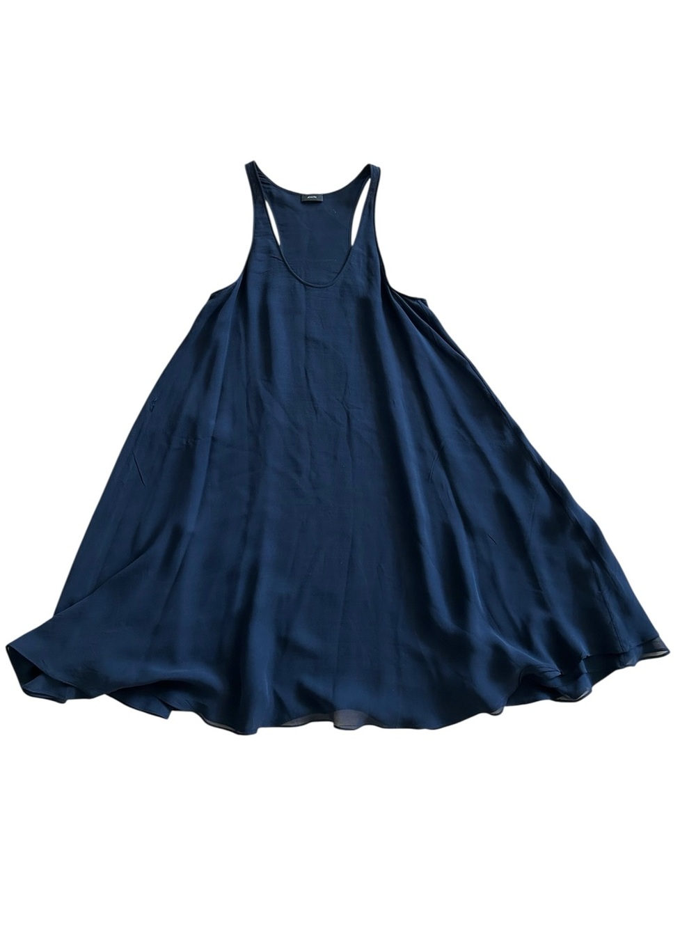 Classic 100% Silk Navy Blue Racerback Slip Swing Dress